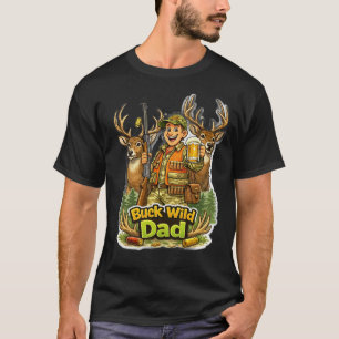 Camiseta Caça selvagem com papai ideia de presente engraçad