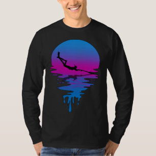 Camiseta Caça subaquática Vintage Retro Pôr do Sol