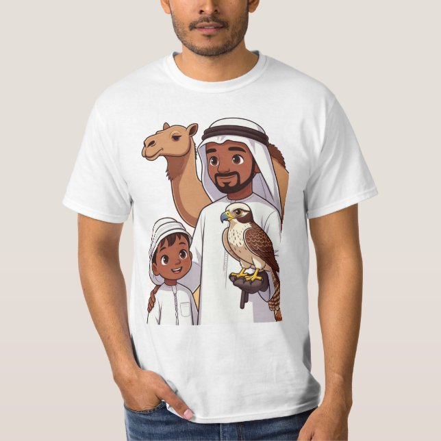 Camiseta Caça Tradicional com Falcão Árabe (Frente)