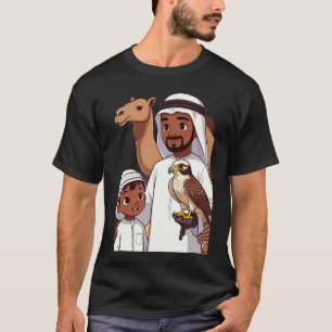 Camiseta Caça Tradicional com Falcões Árabes