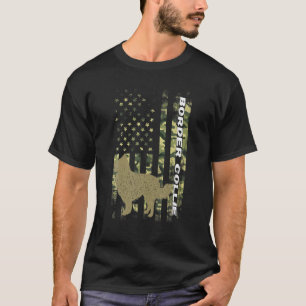 Camiseta Caça Vintage Camouflage Bandeira Americana