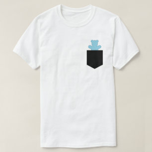 Camiseta Caçador azul Cub da lontra do urso do bolso