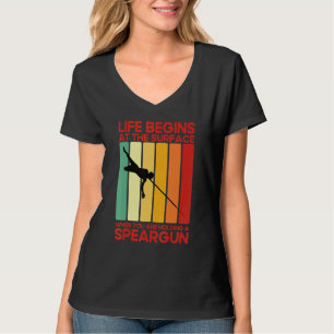 Camiseta Caçador com arpão Vintage Apnoe Mergulhador Mergul