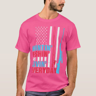 Camiseta Caçador De Bandeiras Americano A Caça À Pesca E Ao