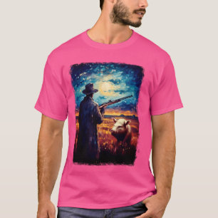 Camiseta Caçador de Cachorros Caçando Pintura Noturna Estel