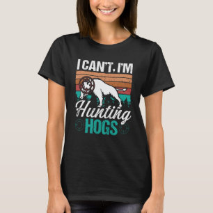 Camiseta Caçador de Javali Vintage Caça ao Porco Retrô Caça