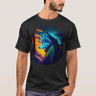 Camiseta Caçador de lobos na floresta