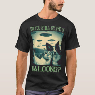 Camiseta Caçador de OVNIs alienígena cachorro e gato uso se