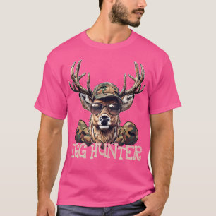 Camiseta Caçador de Ovos Cervo Camuflado Boné Cervo Caça Pá