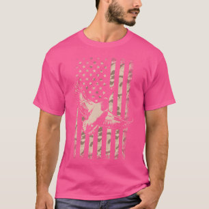 Camiseta Caçador de Pato Bandeira Americana Camuflagem Caça