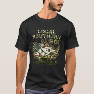 Camiseta Caçador de Pato Camuflado de Bandeira dos EUA Rapa