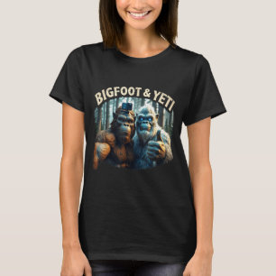 Camiseta Caçador de pé-grande e yeti selfie criptozoologia
