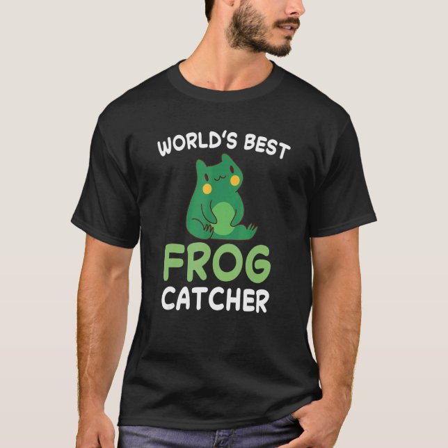 Camiseta Caçador de Rã Sapo Amor Anfíbio Caça (Frente)