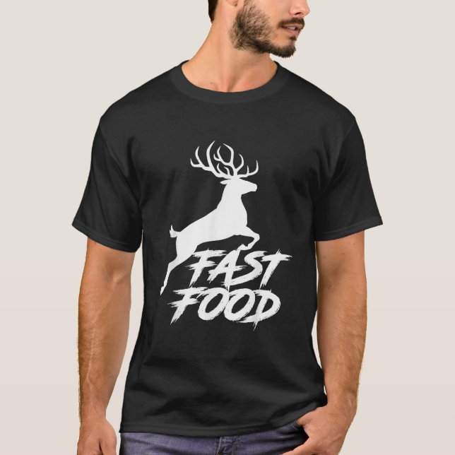 Camiseta Caçador de Veado Engraçado de Comida Rápida (Frente)