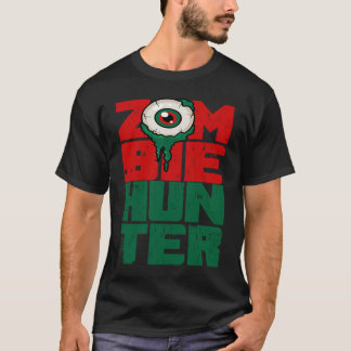 Camiseta Caçador de Zumbi Halloween Fofo com uma caça ocula