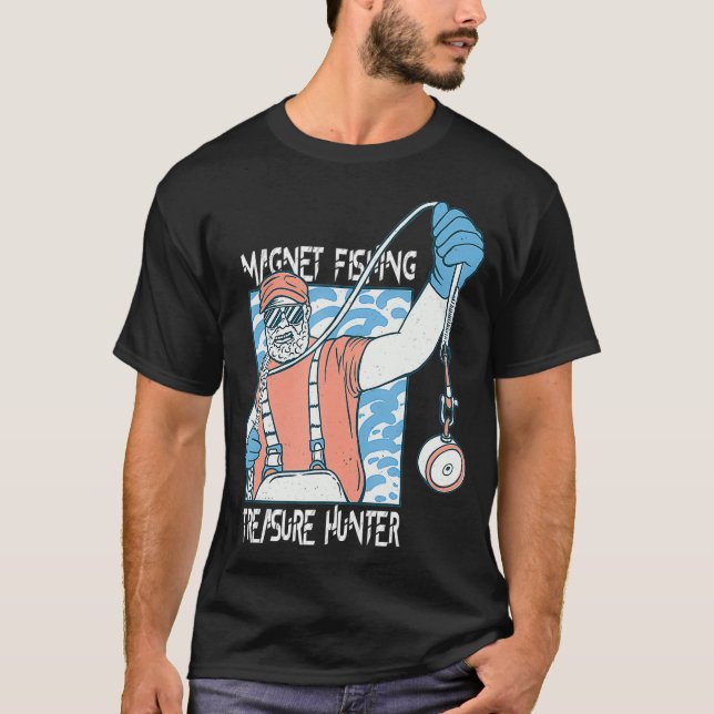 Camiseta Caçador do tesouro da pesca do Magnet (Frente)