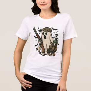 Camiseta Caçador Engraçado Fantasma Pato-real