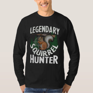 Camiseta Caçador Lendário de Esquilos Caça Animais da Flor