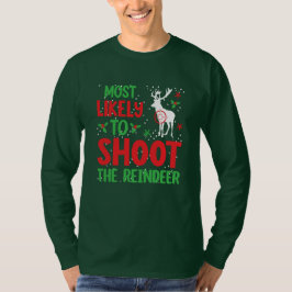 Camiseta Caçador Mais Propenso a Atirar no Renascer Natal F