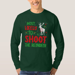 Camiseta Caçador Mais Propenso a Atirar no Renascer Natal F