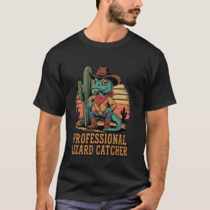 Camiseta Caçador Profissional de Lagartos Humorístico Amant