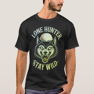 Camiseta Caçador Solitário Fique Selvagem - Tradicional Wol