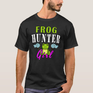 Camiseta Caçadora de Rãs Garota Pegadora de Rãs Anfíbio Ani