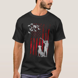 Camiseta Caçadores Afetaram o Patriótico Americano Flag Duc