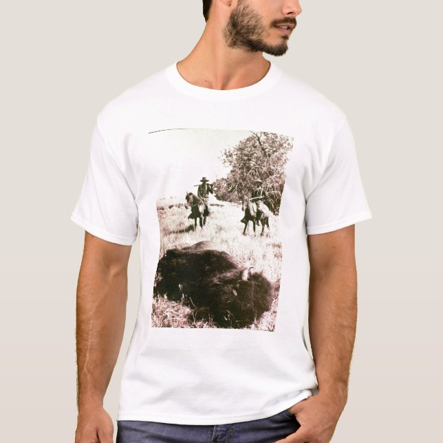Camiseta Caçadores do bisonte americano (foto de b/w) (Frente)