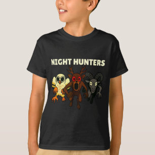 Camiseta Caçadores noturnos. 99 noites coruja veado carneir