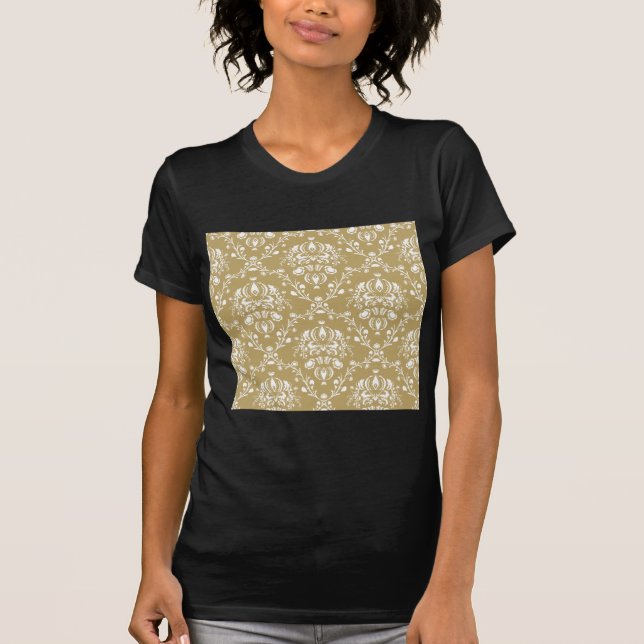 Camiseta Cacau e Cream Damask (Frente)