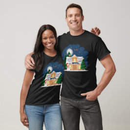 Camiseta Cacau Quente Cozy Cabin e Filmes de Natal Favorito