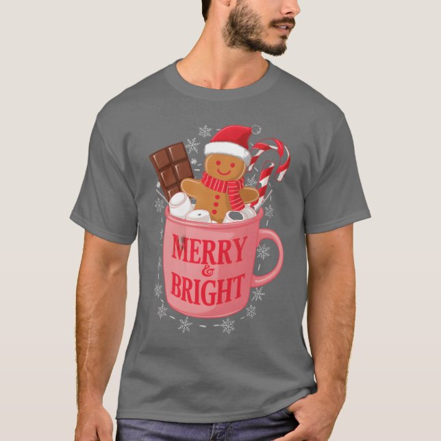 Camiseta Cacau quente e filmes de Natal - Retro de Natal (Frente)