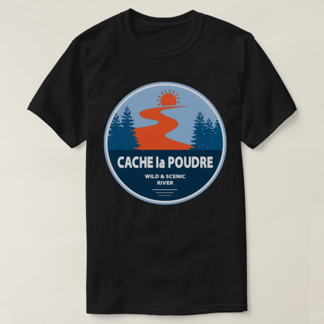 Camiseta Cache la Poudre Wild E Scenic River (Frente do Design)