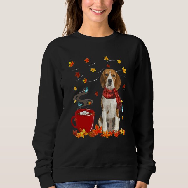 Camiseta Cachecol de Cachorro Beagle Outono Chocolate (Frente)