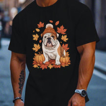 Cachecol de outono do Bulldog Inglês Folhas de out