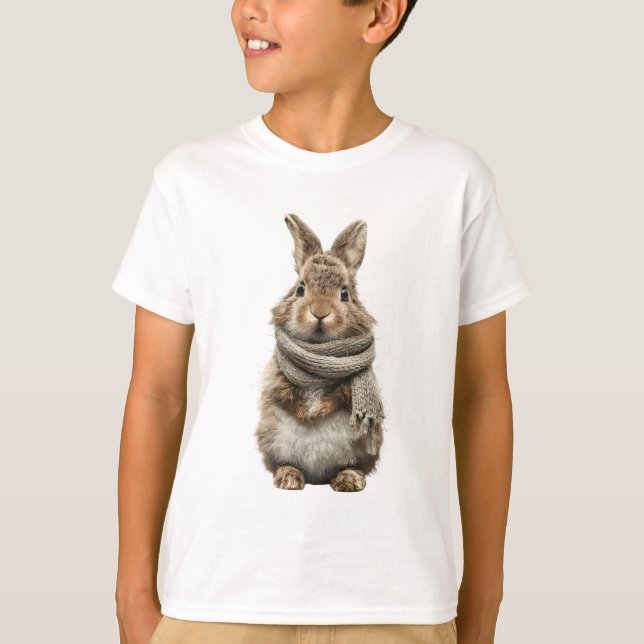 Camiseta Cachecol de Tricô Coelho Selvagem Crianças (Frente)