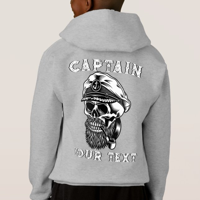 Camiseta Cachimbo de Fumar Caveira de Capitão do Mar Barbud (Verso)