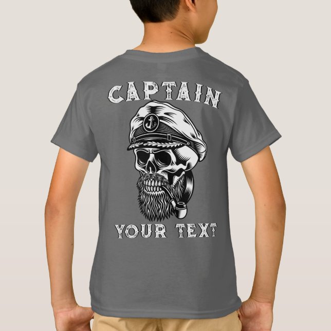 Camiseta Cachimbo de Fumar Caveira de Capitão do Mar Barbud (Verso)