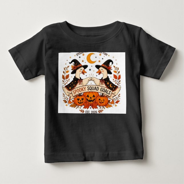 Camiseta Cachinhos de Ganso de Halloween com Chapéus de Bru (Frente)