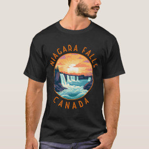 Camiseta Cachoeira de Niagara Canadá Círculo Retro Envelhec