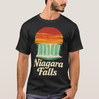 Camiseta Cachoeira de Niagara Pôr do Sol Retro
