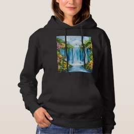 Camiseta Cachoeira pintada à aquarela