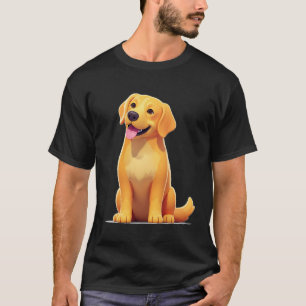Camiseta Cachorrinho Adorável de Desenho Animado Retriever 