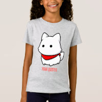 Cachorrinho Branco Minimalista com Bandana Vermelh