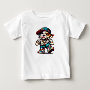 Camiseta Cachorrinho Bulldog de Roupas Urbanas Fofo