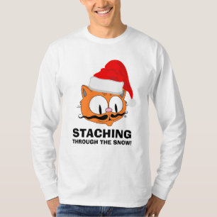 Camiseta CACHORRINHO DE BIGODE ATRAVÉS DA NEVE Humor de Gat