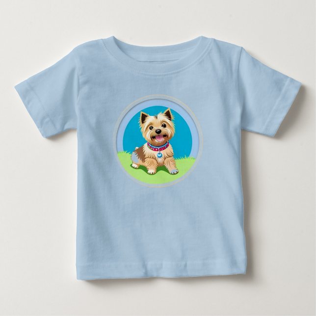 Camiseta Cachorrinho de Desenho Adorável (Frente)