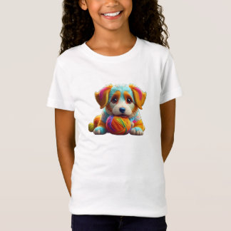 Camiseta Cachorrinho de Fio Colorido Feito de Fio