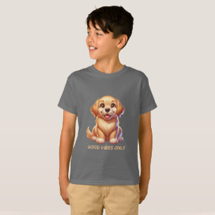 Camiseta Cachorrinho Feliz de Cachorro Dourado Design de